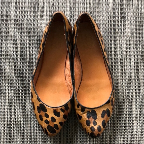 Madewell Shoes - Madewell Leopard Calf Hair Pointed Toe Flats
